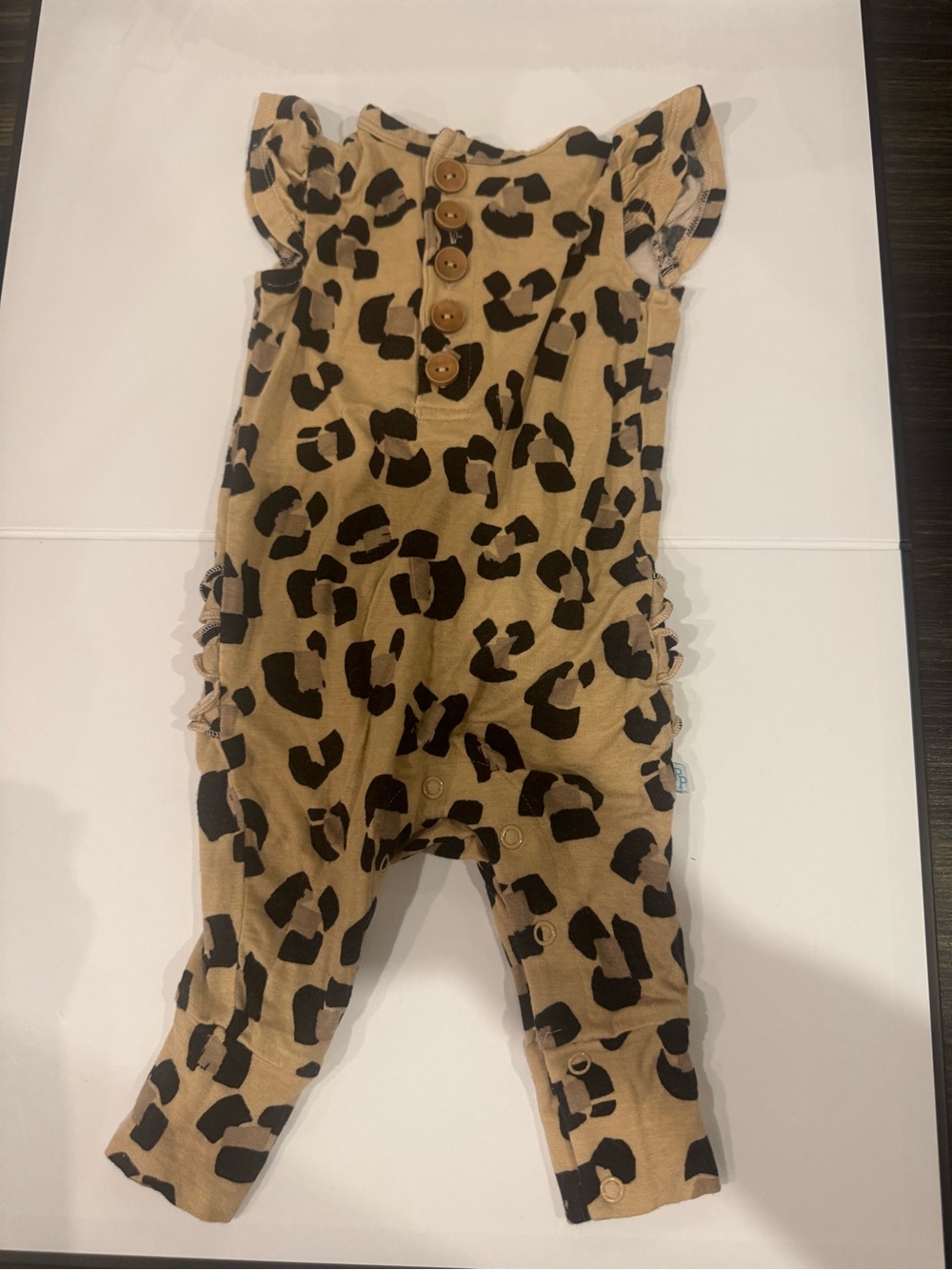 Posh Peanut Leopard Print One-Piece Bodysuit - Tan and Black
